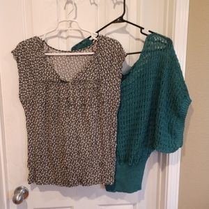 Bundle of 2 L-XL Tops- LOFT & Wet Seal